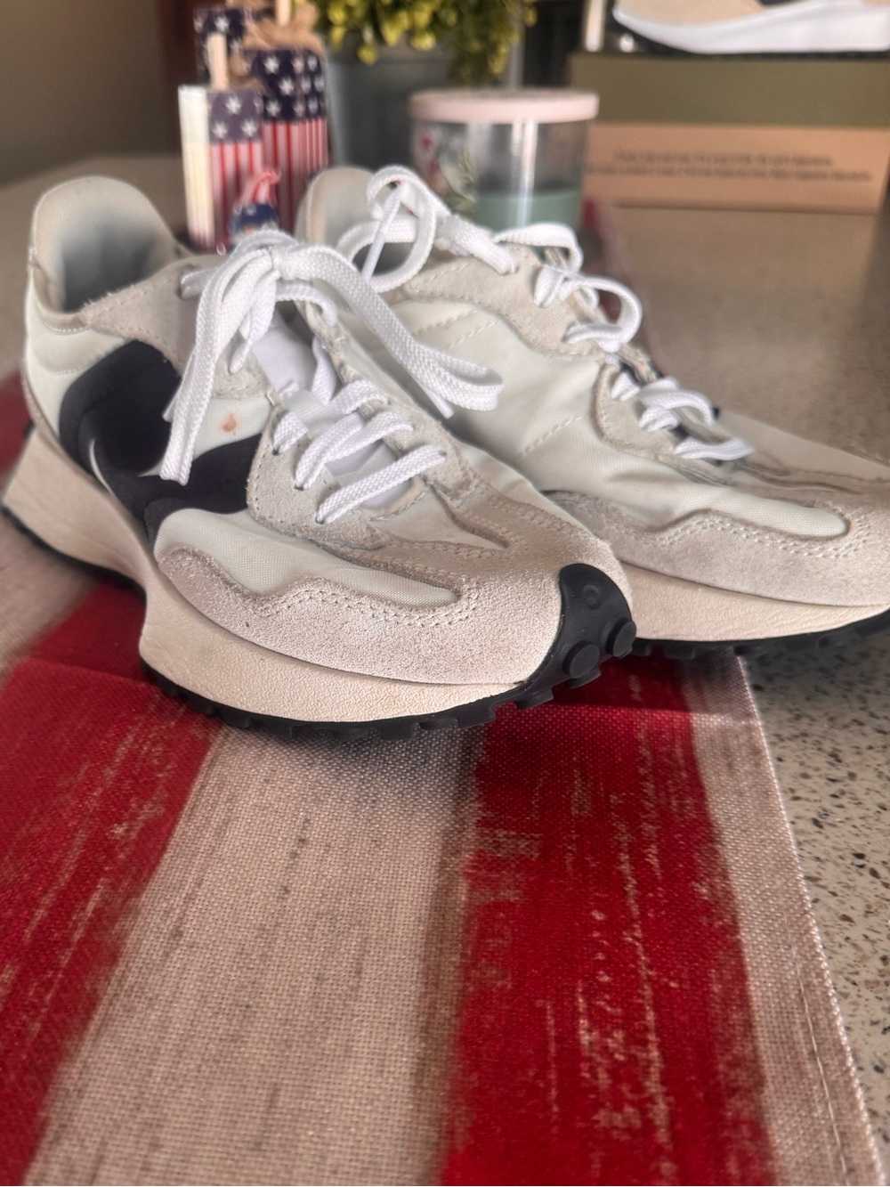 New Balance 327 White & Black Interior Label Running Shoes